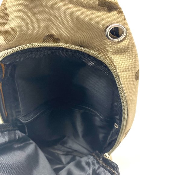 Messenger Men's Bag Poly Sport 4 Zippers Pocket Cellphone Pouch Camo Light Brown - Picture 4 of 4